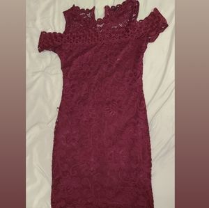 Burgundy lace dress